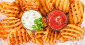 Frittierte Gitterkartoffeln