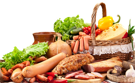 Variety of sausage products