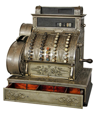 Old vintage cash register