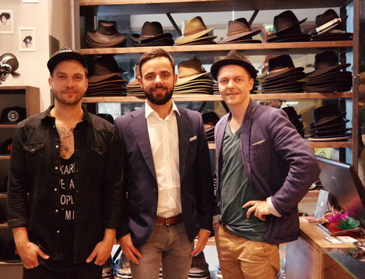 Hut-Styler Gründer Robert Schimke, Danilo Zuchold, Nick Pätzold