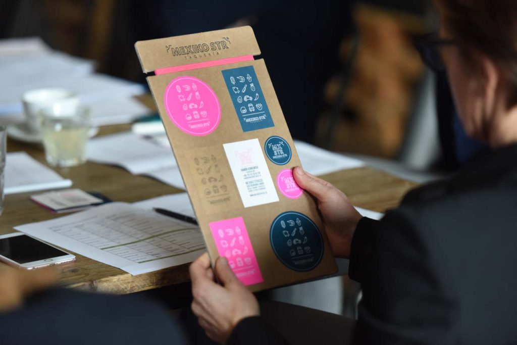 Grafische Elemente der Speisekarte von "Mexikostrasse"