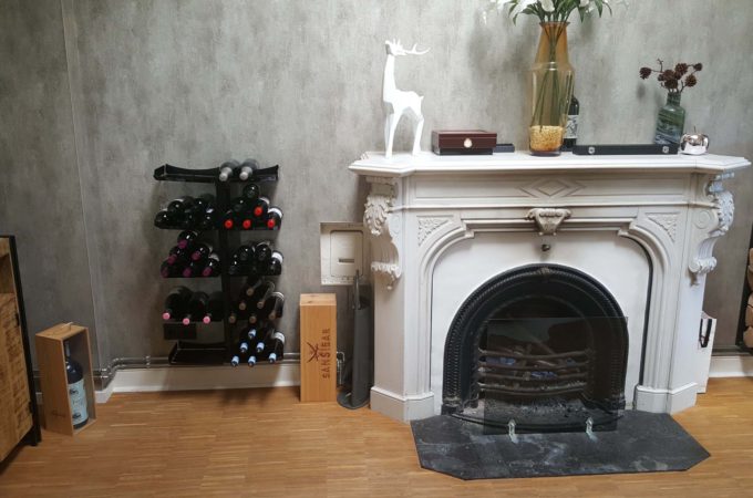 Kaminbereich in Kev's Alsterloft